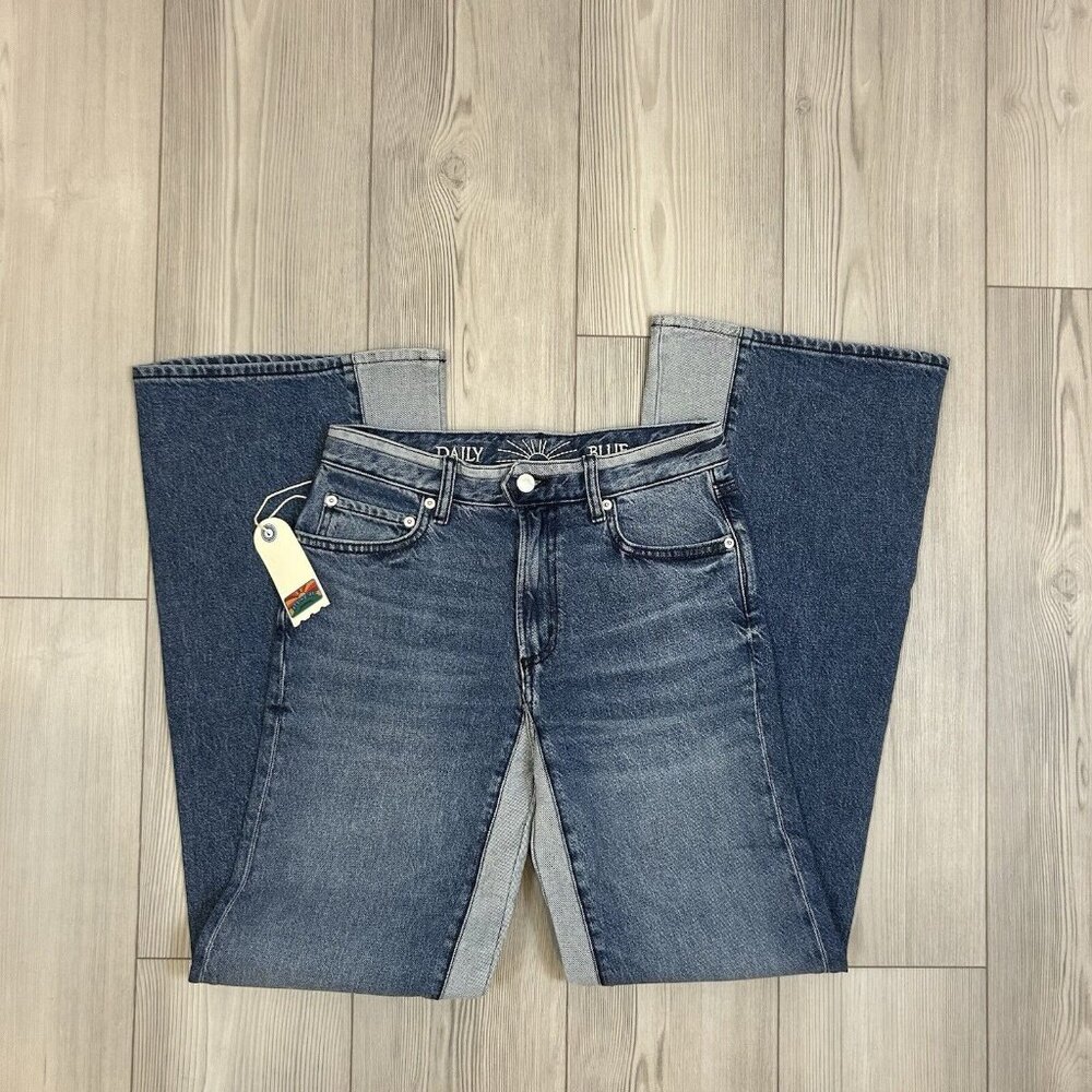 Daily Blue by Adriano Goldschmied Virgo Two-tone Wide Leg Jean size 26 NWT